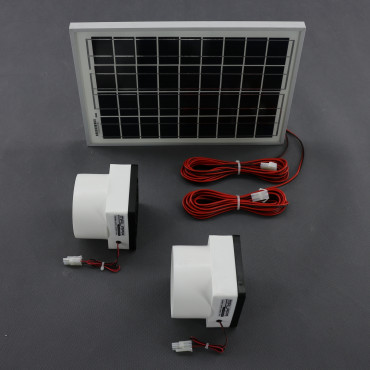SO191 - solární ventilátory 2x nástěnné průměr 100 mm, 2x 65 m3/h