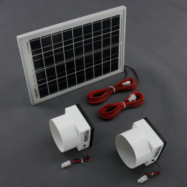 SO191 - solární ventilátory 2x nástěnné průměr 100 mm, 2x 65 m3/h