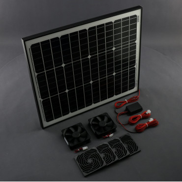SO14 - solární ventilátory čtvercové 2x 120x120 mm, 2x 230 m3/h