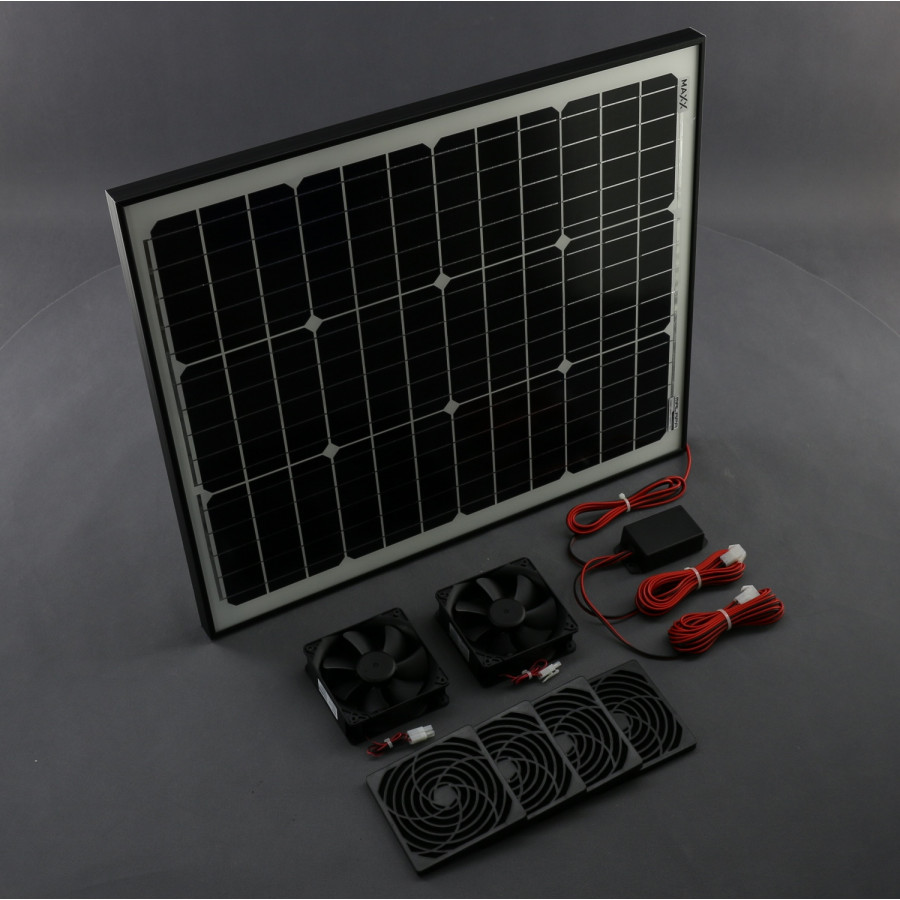 SO14 - solární ventilátory čtvercové 2x 120x120 mm, 2x 230 m3/h