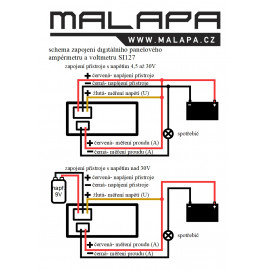 schéma zapojení panelového digitálního voltmetru a ampérmetru SI127