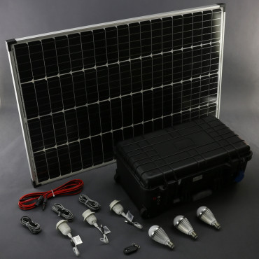 SO208 - solární systém 100 W s aku, 230 V a 12 V a USB a LED, přenosný