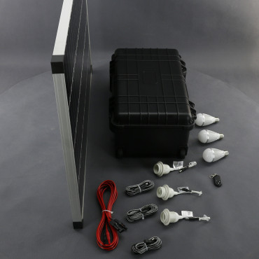 SO208 - solární systém 100 W s aku, 230 V a 12 V a USB a LED, přenosný