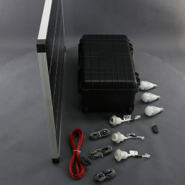 SO208 - solární systém 100 W s aku, 230 V a 12 V a USB a LED, přenosný