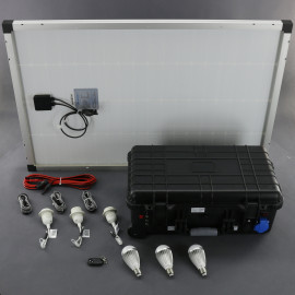 SO208 - solární systém 100 W s aku, 230 V a 12 V a USB a LED, přenosný