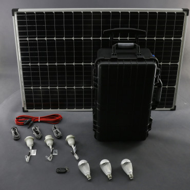 SO208 - solární systém 100 W s aku, 230 V a 12 V a USB a LED, přenosný