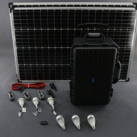 SO210 - solární systém 200 W s aku, 230 V a 12 V a USB a LED, přenosný