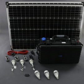 SO210 - solární systém 200 W s aku, 230 V a 12 V a USB a LED, přenosný