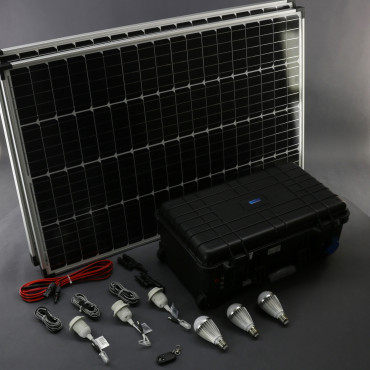 SO210 - solární systém 200 W s aku, 230 V a 12 V a USB a LED, přenosný