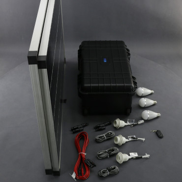 SO210 - solární systém 200 W s aku, 230 V a 12 V a USB a LED, přenosný