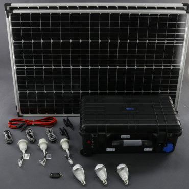 SO210 - solární systém 200 W s aku, 230 V a 12 V a USB a LED, přenosný