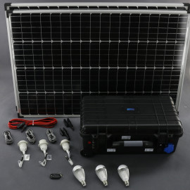 SO210 - solární systém 200 W s aku, 230 V a 12 V a USB a LED, přenosný