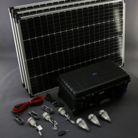 SO212 - solární systém 300 W s aku, 230 V a 12 V a USB a LED, přenosný