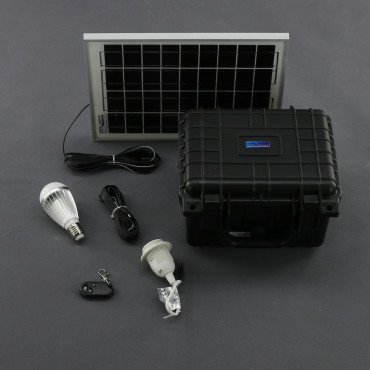 SO200 - solární systém 10 W s aku, 12 V a USB a LED, přenosný