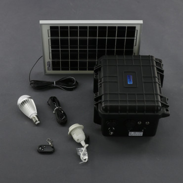 SO200 - solární systém 10 W s aku, 12 V a USB a LED, přenosný
