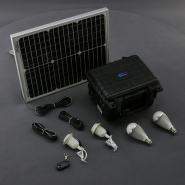 SO202 - solární systém 20 W s aku, 12 V a USB a LED, přenosný
