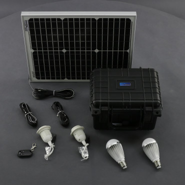 SO202 - solární systém 20 W s aku, 12 V a USB a LED, přenosný