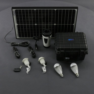 SO204 - solární systém 30 W s aku, 12 V a USB a LED, přenosný