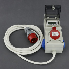 EL10 - přenosný elektroměr 3f, 16 A, digitální, zásuvka a vidlice