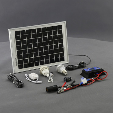 SO134 - solární systém 10 W, ostrovní, 12 V a USB a LED