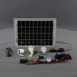 SO134 - solární systém 10 W, ostrovní, 12 V a USB a LED