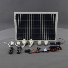 SO135 - solární systém 20 W, ostrovní, 12 V a USB a LED