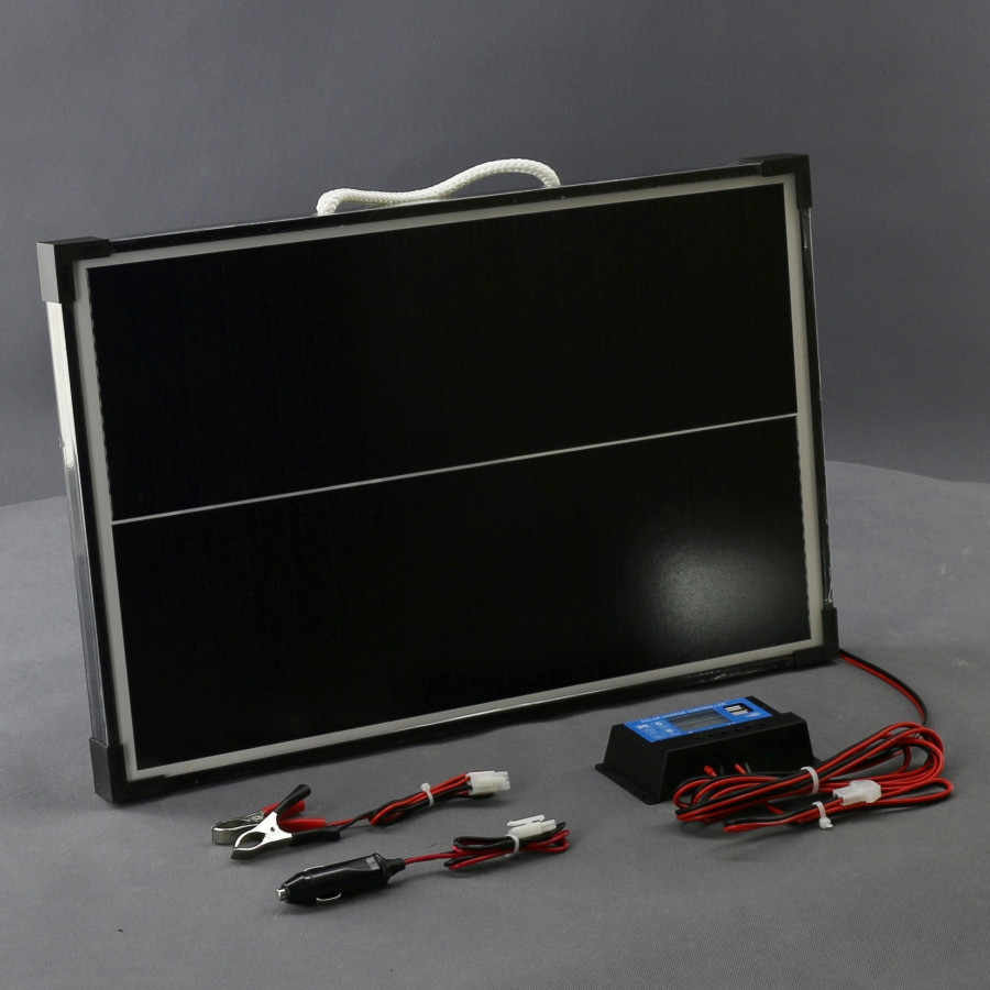 SO67 - solární nabíječka autobaterií 12 V, 30 W, přenosná