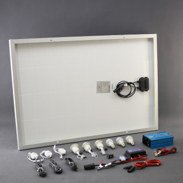 SO122 - solární systém 100 W, ostrovní, 230 V a 12 V a USB a LED