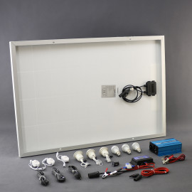 SO122 - solární systém 100 W, ostrovní, 230 V a 12 V a USB a LED