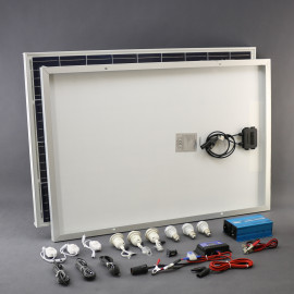 SO124 - solární systém 200 W, ostrovní, 230 V a 12 V a USB a LED