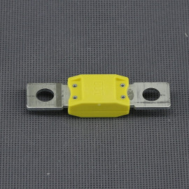SI640-pojistka-plocha-megaval-100-a-roztec-50-8-mm-zluta-predni-pohled