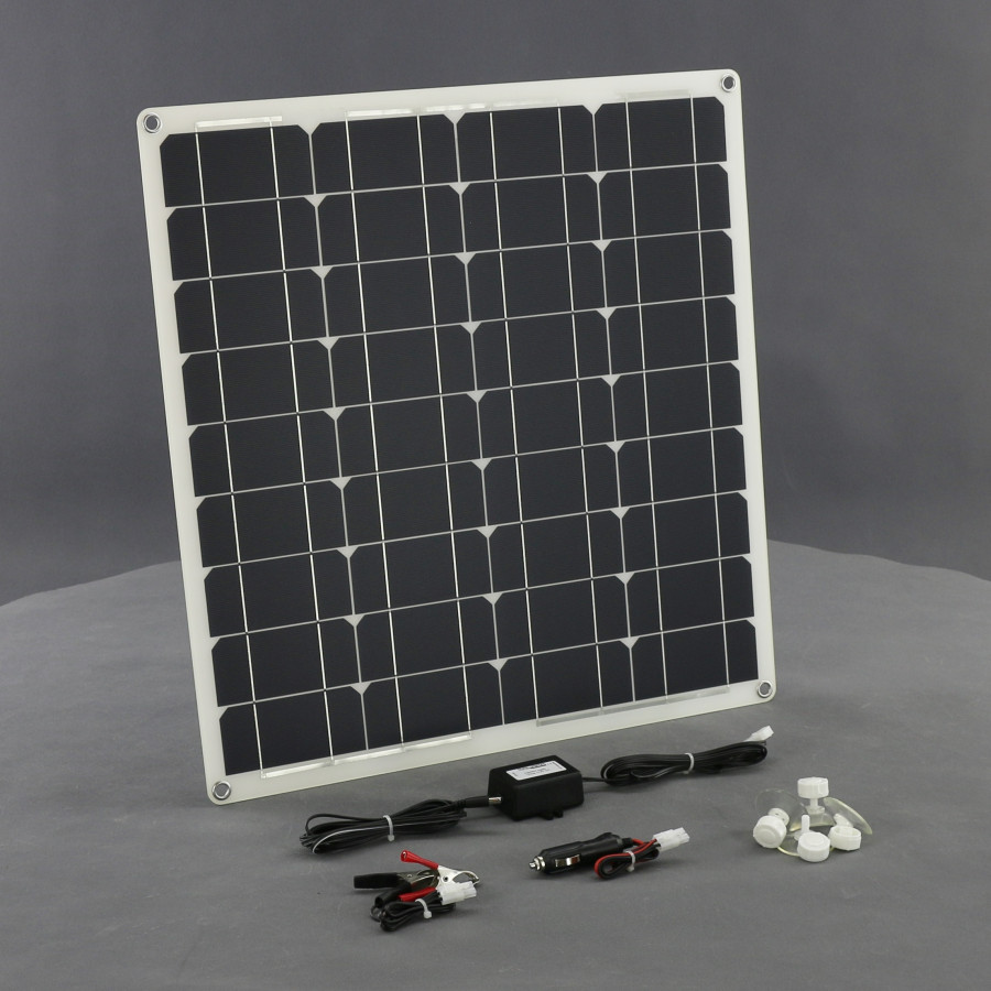 SO64 - solární nabíječka autobaterií 12 V, 50 W, ohebná a USB