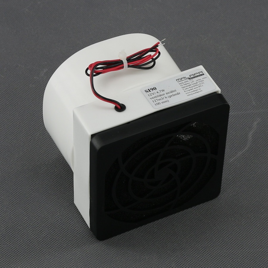 SI90 - nástěnný ventilátor průměr 100 mm, 12 V, 127 m3/h