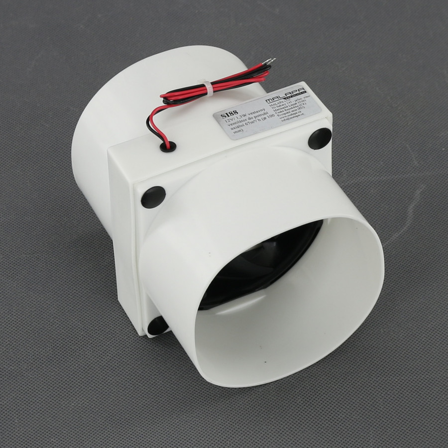 SI88 - vestavný potrubní ventilátor průměr 100 mm, 12 V, 67 m3/h