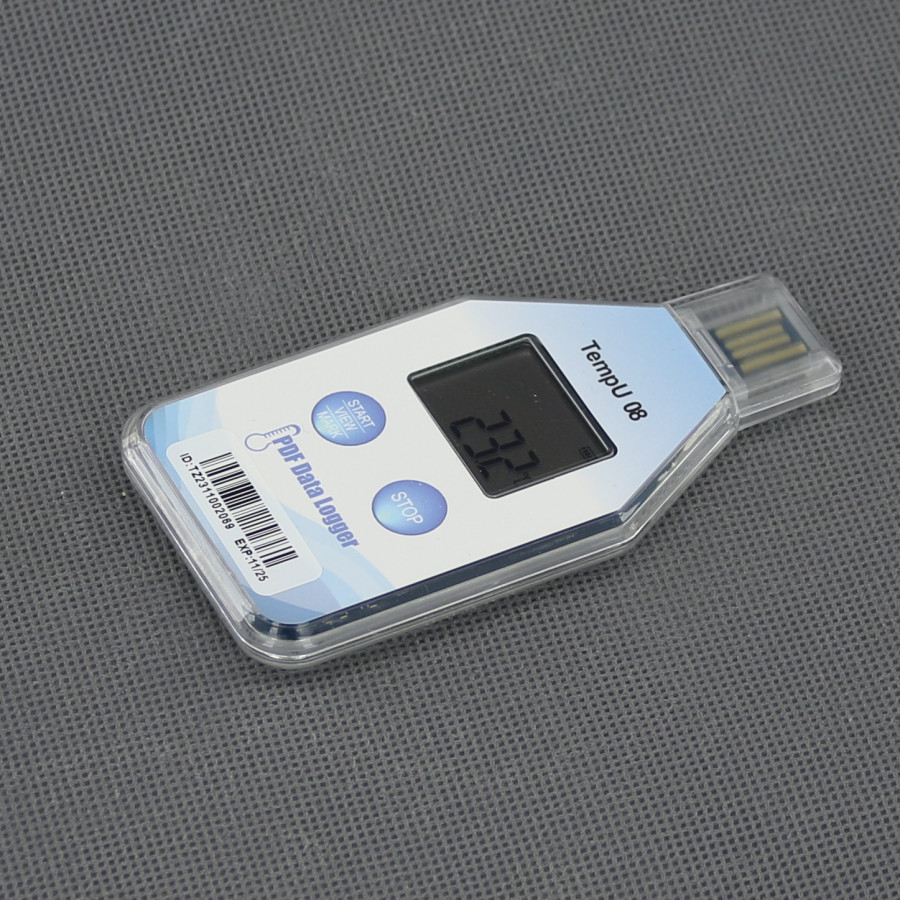 VT134 - záznamník teploty jednorázový (datalogger USB), displej
