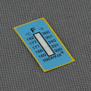 VT115 - teploměr nevratný 160 až 182 stupňů C, ohebný, samolepicí