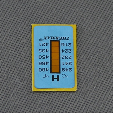 VT116 - teploměr nevratný 216 až 249 stupňů C, ohebný, samolepicí