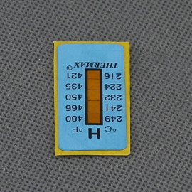 VT116 - teploměr nevratný 216 až 249 stupňů C, ohebný, samolepicí