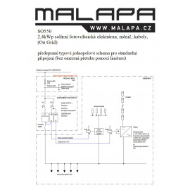 standardní schéma zapojení fotovoltaické elektrárny SO550