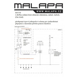 jednopólové schéma zapojení fotovoltaické elektrárny SO550