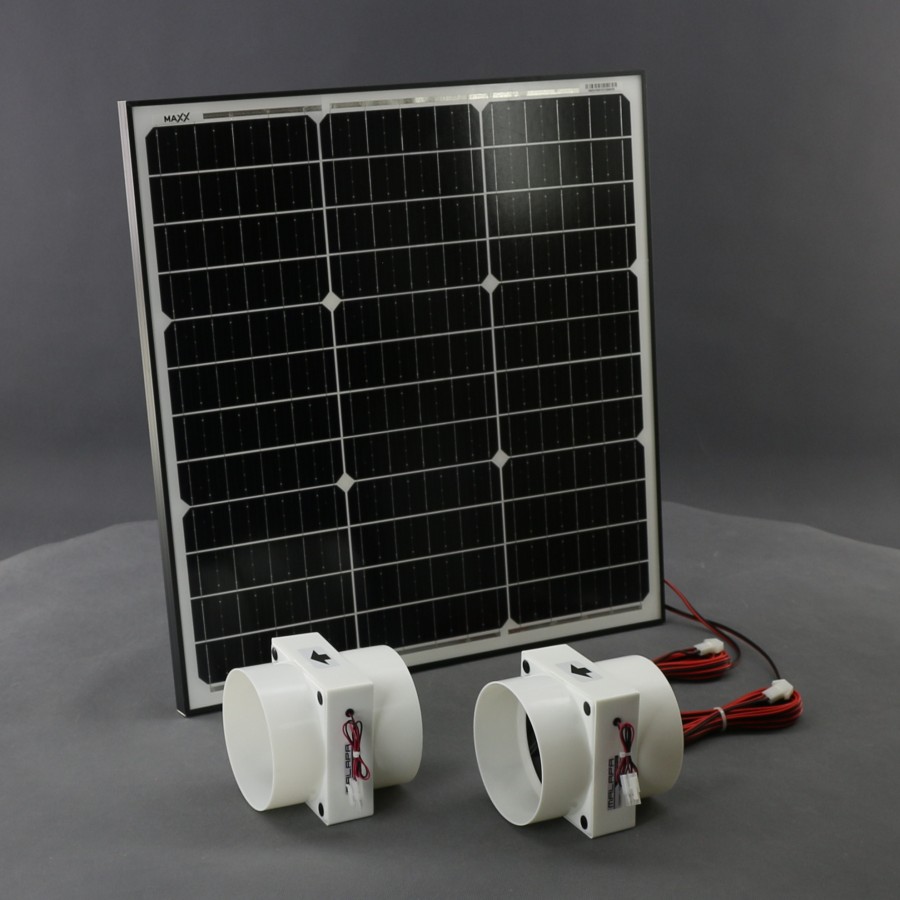 SO22 - solární ventilátory 2x vestavné průměr 125 mm, 2x 230 m3/h