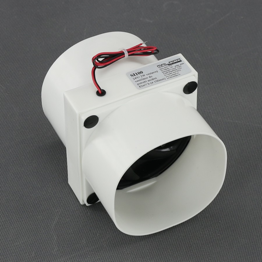 SI100 - vestavný potrubní ventilátor průměr 100 mm, 24 V, 82 m3/h