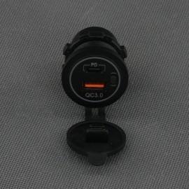 SI858 - USB-A QC3.0 a USB-C PD nabíječka a vypínač, IP65, panelová