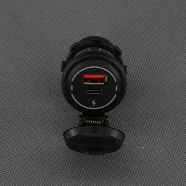 SI862 - USB-A QC3.0 a USB-C PD nabíječka, IP65, panelová