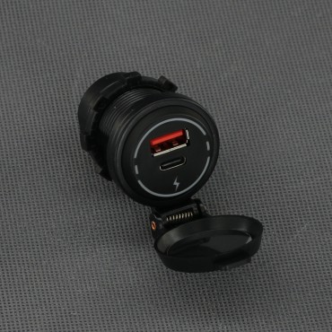 SI862 - USB-A QC3.0 a USB-C PD nabíječka, IP65, panelová