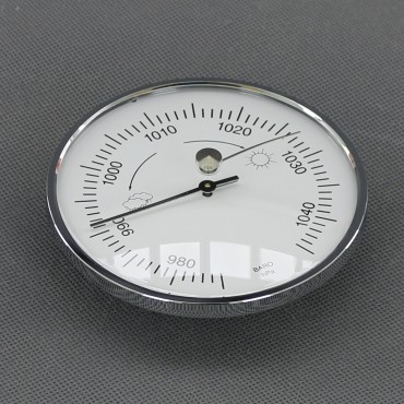 VT148 - barometr analogový, stříbrný, průměr 95 mm
