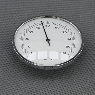 VT147 - vlhkoměr analogový, stříbrný, průměr 95 mm