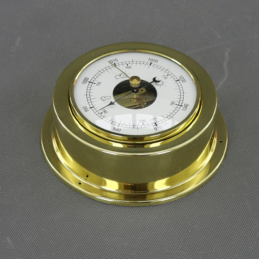 VT152 - barometr analogový, zlatý, průměr 140 mm