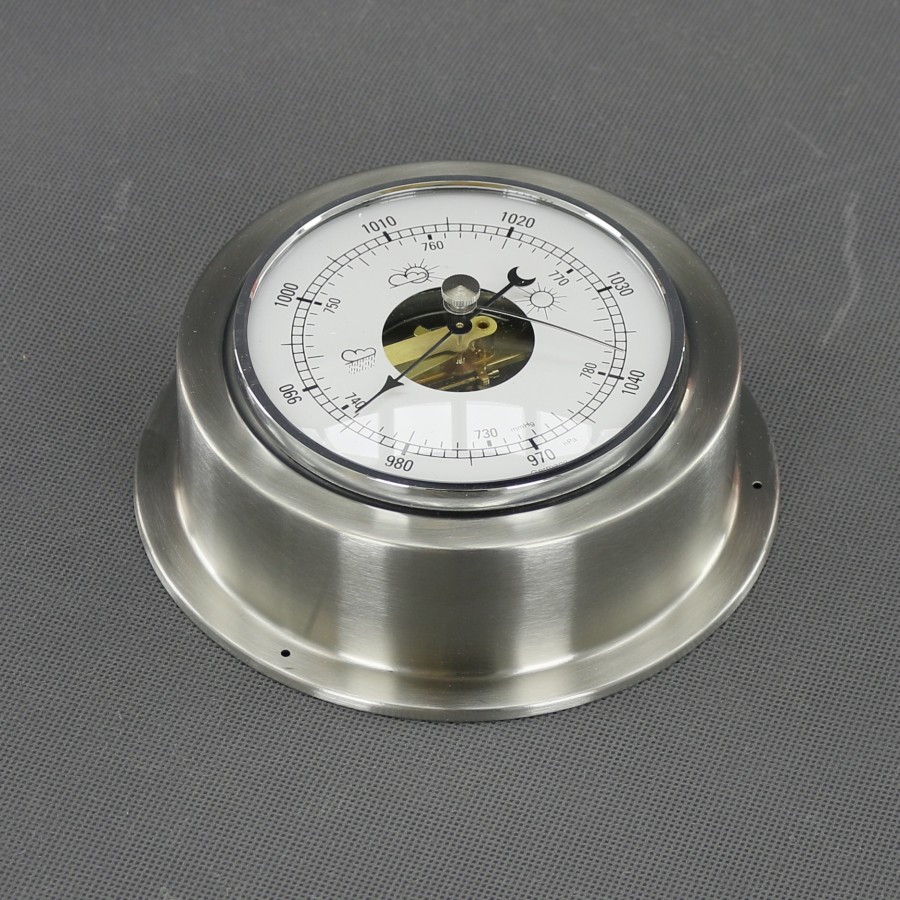 VT157 - barometr analogový, stříbrný, průměr 140 mm