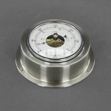 VT157 - barometr analogový, stříbrný, průměr 140 mm